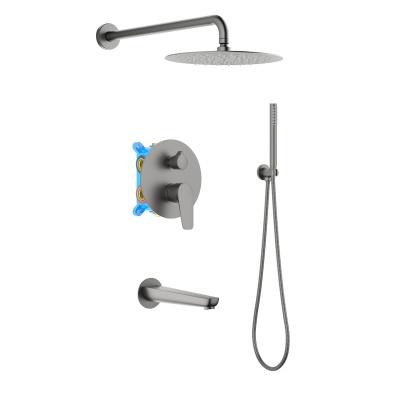 AQ1173BGM БЕТТА Set 4 в 1 душевой комплект, оружейная сталь