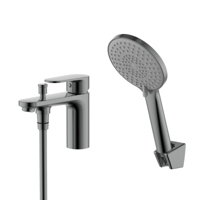 AQ1844BGM НИКА смеситель врезной на борт ванны на 1 отв., оружейная сталь