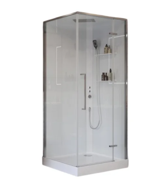 Душевая кабина BelBagno Uno UNO-CAB-A-1-90-C-Cr-Bi-TOP-R 90х90, с низким поддоном, профиль хром, стекло прозрачное
