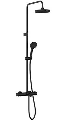 Душевая стойка с термостатом Vitra Base Round черный матовый A4730336EXP