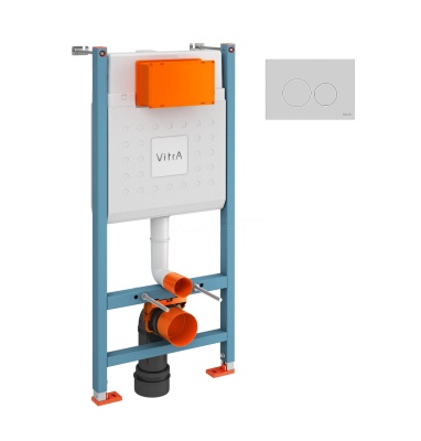 Комплект Инсталляция VitrA V-Fix Core 732-5800-01 + Клавиша смыва VitrA Origin, 740-2480, механическая, хром