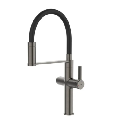Смеситель для кухонной мойки Iddis Ikon IKNGMFFi05, PVD-покрытие, излив гибкий, с подключением к фильтру, графит матовый