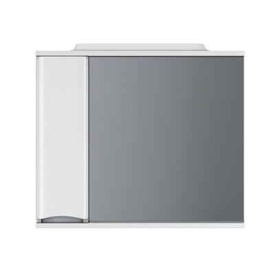 M80MPL0801WG Like, зеркало, частично-зеркальный шкаф, 80 см, с подсветкой, левый, белый, глянец, шт