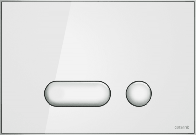Кнопка INTERA белая глянцевая стекло