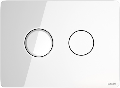 Кнопка ACCENTO CIRCLE пневматическая белая глянцевая стекло