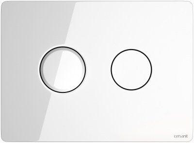 Кнопка ACCENTO CIRCLE пневматическая белая глянцевая стекло