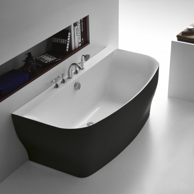 Ванна акриловая отдельностоящая BELBAGNO BB74-NERO 165*78