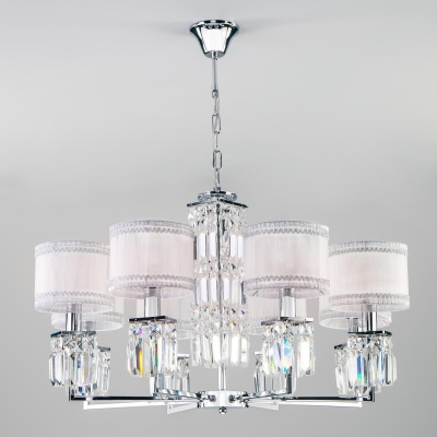 Подвесная люстра Eurosvet 10099/8 хром/прозрачный хрусталь Strotskis