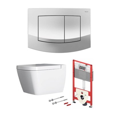 TECEbase 2.0 Модуль в комплекте с панелью смыва TECEambia хром глянц. и унитазом TECE One