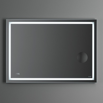 M91AMOX1003WG Универсальное зеркало с контурной Led-подсветкой, часами и косметическим зеркалом 100
