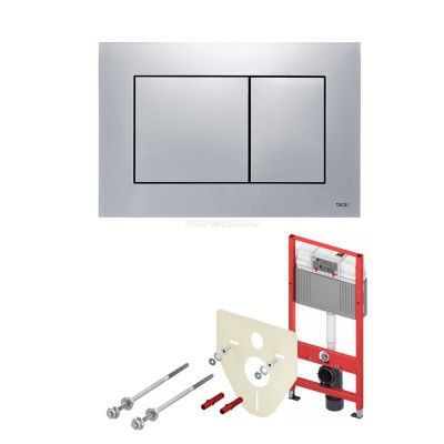 Комплект TECEbase 2.0 для установки подвесного унитаза с панелью смыва TECEnow хром матовый, K440402