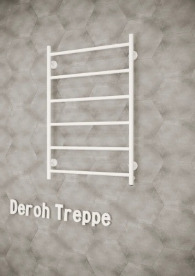 Полотенцесушитель эл. DEROH Treppe 6П 50/80 правое скрыт. подключ., 66 Вт белый мат.