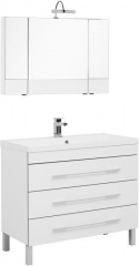 Комплект мебели для ванной Aquanet Верона 100 белый (напольный 3 ящика)
