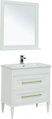 Мебель для ванной Aquanet Бостон М 80 белый (ручки золото)