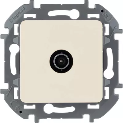 Розетка телевизионная Legrand Inspiria для скрытого монтажа, проходная для схемы "шлейф", 14 дБ 4-862 МГц, цвет "Слоновая кость"