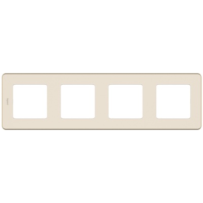 Рамка декоративная универсальная Legrand Inspiria, 4 поста, для горизонтальной или вертикальной установки, цвет "Слоновая кость"