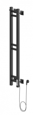 Полотенцесушитель электрический ROBE-1 120/10, Тэн справа, RAL9005MAT черный матовый (298792)