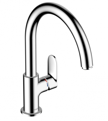 Кухонный смеситель 260 однорычажный с поворотным изливом Hansgrohe Vernis Blend M35 71870000 хром