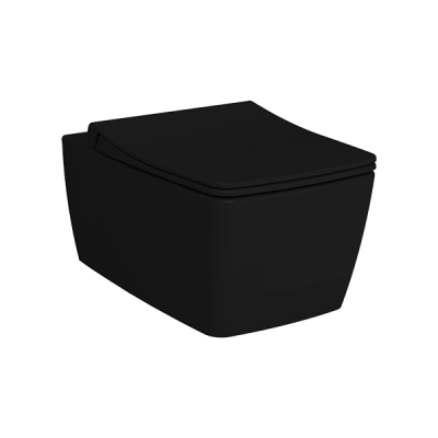 Подвесной безободковый унитаз Metropole Rim-Ex, цвет Матовый Черный