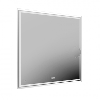 Зеркало TECNO c LED 90 с макро линзой, с подсветкой, с функцией антизапотевание, белый глянцевый