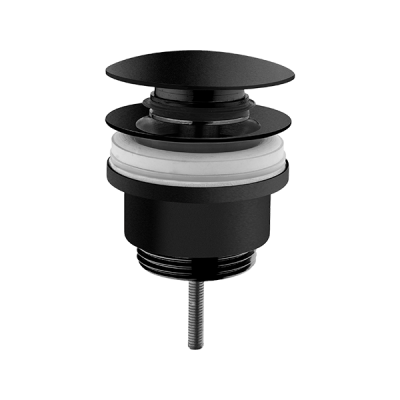 Донный клапан для раковин с переливом, нажимной, матовый черный A4514936