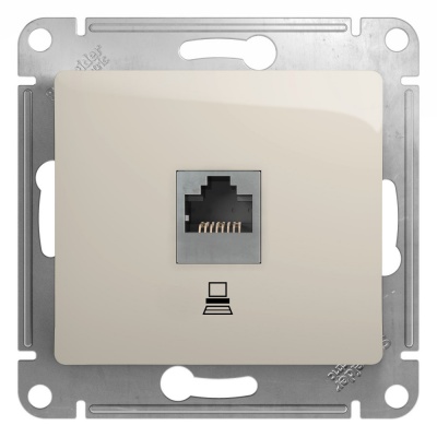 SE Glossa Молочный Розетка компьютерная RJ45 кат.5E