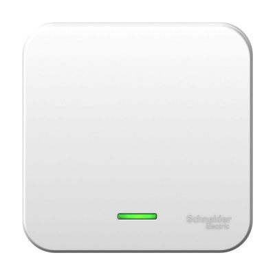 SE Blanca наруж Бел Выключатель 1-клавишный с подсветкой 6А, 250B, изолир. пластина