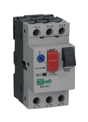DEKraft Автоматический выключатель защиты двигателя 3P 0,63-1,0A 100кА ВА-431