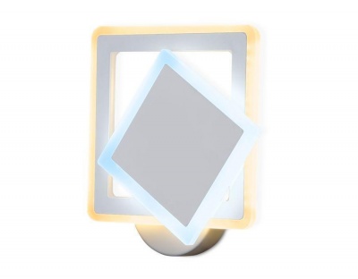 Ambrella Настенный светодиодный светильник с выключателем FA565 WH/S белый/песок LED 3000K/6400K 24W 200*200*60