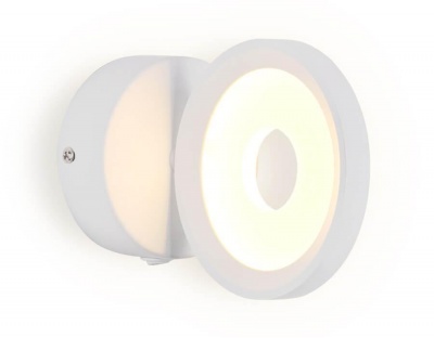 Ambrella Настенный светодиодный светильник с выключателем FW198 WH белый LED 3000K 12W D130*190