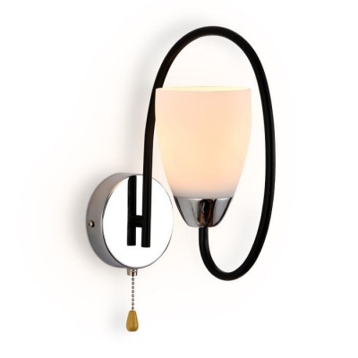 Ambrella Настенный светильник с выключателем TR3134 BK/CH черный/хром E27 max 40W 320*100*230