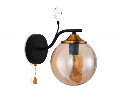 Ambrella Настенный светильник с выключателем TR9079 BK/TI черный/янтарь E14 max 40W 240*150*230